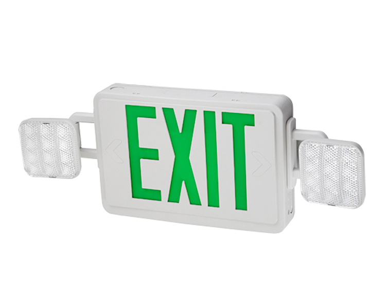 Combo Exit znak pod vodstvom JLEC2GW sa zelenim slovima