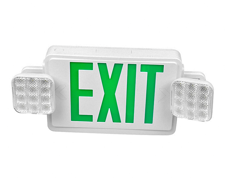 Combo Exit znak pod vodstvom JLEC2GW sa zelenim slovima