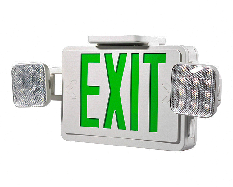 Combo Exit znak pod vodstvom JLEC2GW sa zelenim slovima
