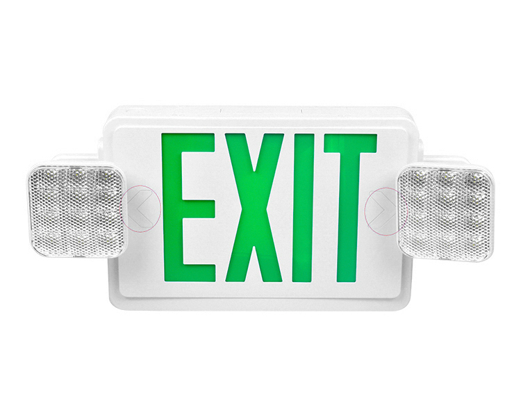 Combo Exit znak pod vodstvom JLEC2GW sa zelenim slovima