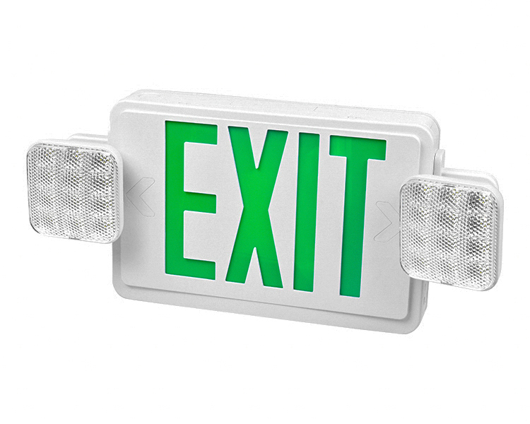 Combo Exit znak pod vodstvom JLEC2GW sa zelenim slovima