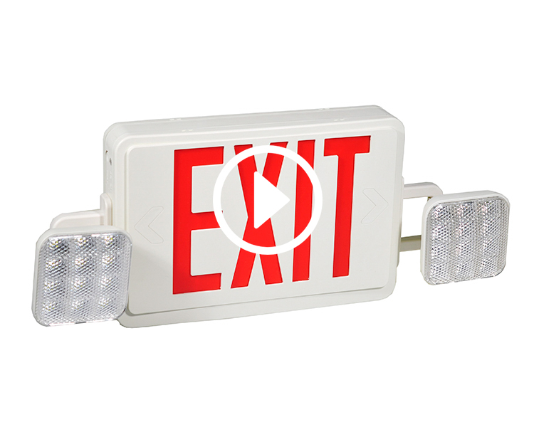 JLEC2RW-Exit kombinacija za hitne slučajeve s crvenim slovima