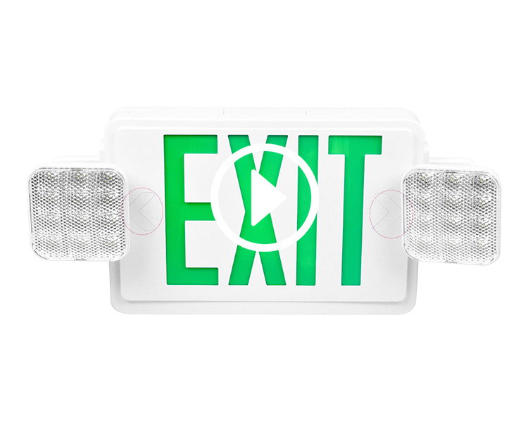 Combo Exit znak pod vodstvom JLEC2GW sa zelenim slovima